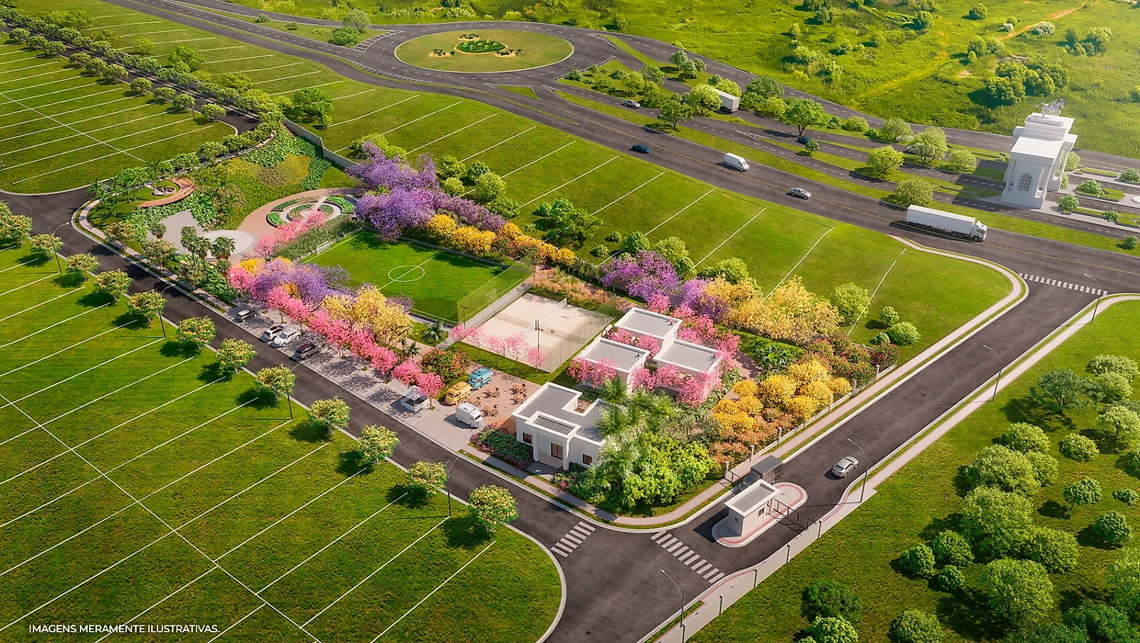 Quadras esportivas do Clube Terrassos em Paulínia