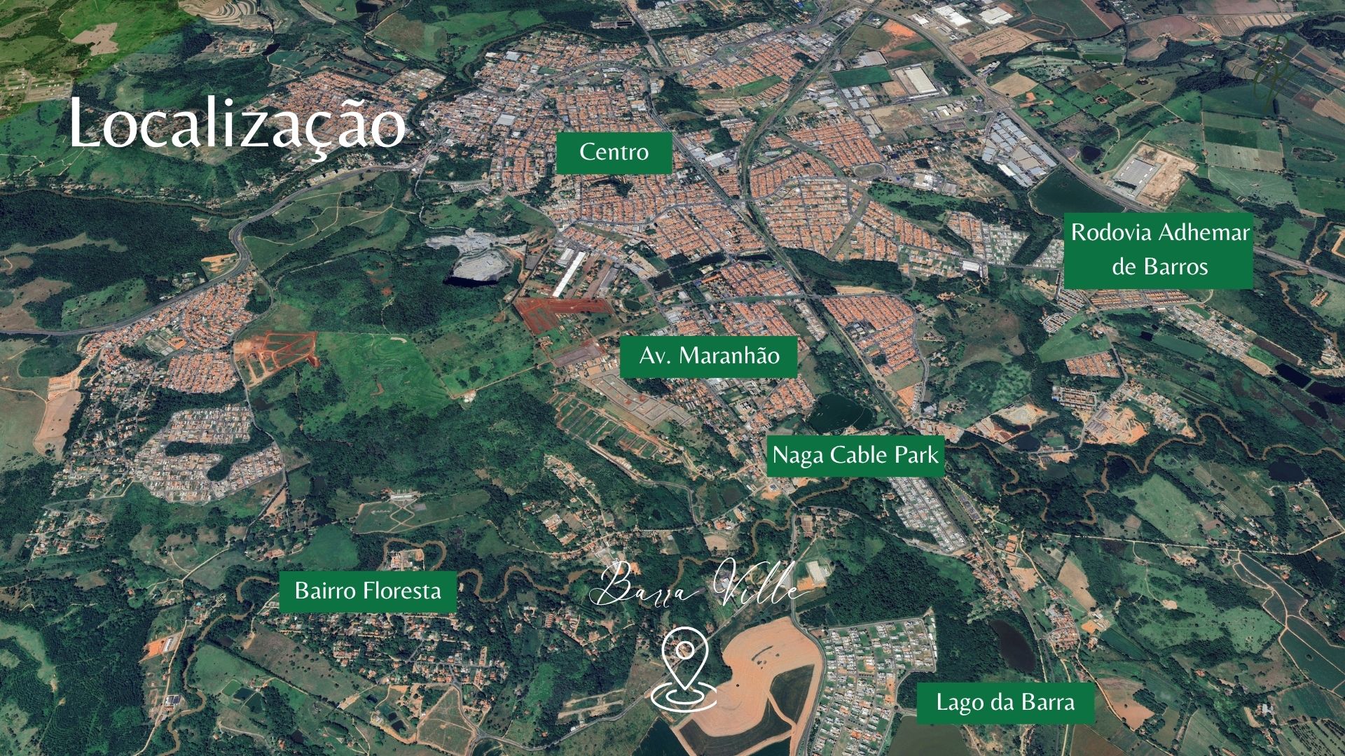 Localização do Barra Ville Residencial no Núcleo Urbano Bom Jardim em Jaguariúna SP