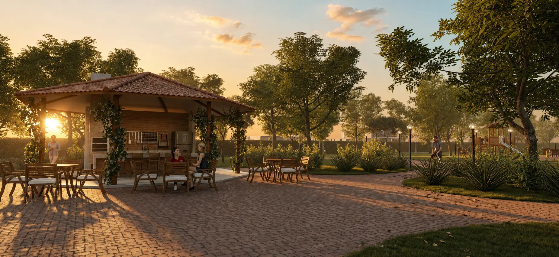 Espaço gourmet do condomínio Barra Ville Residencial em Jaguariúna