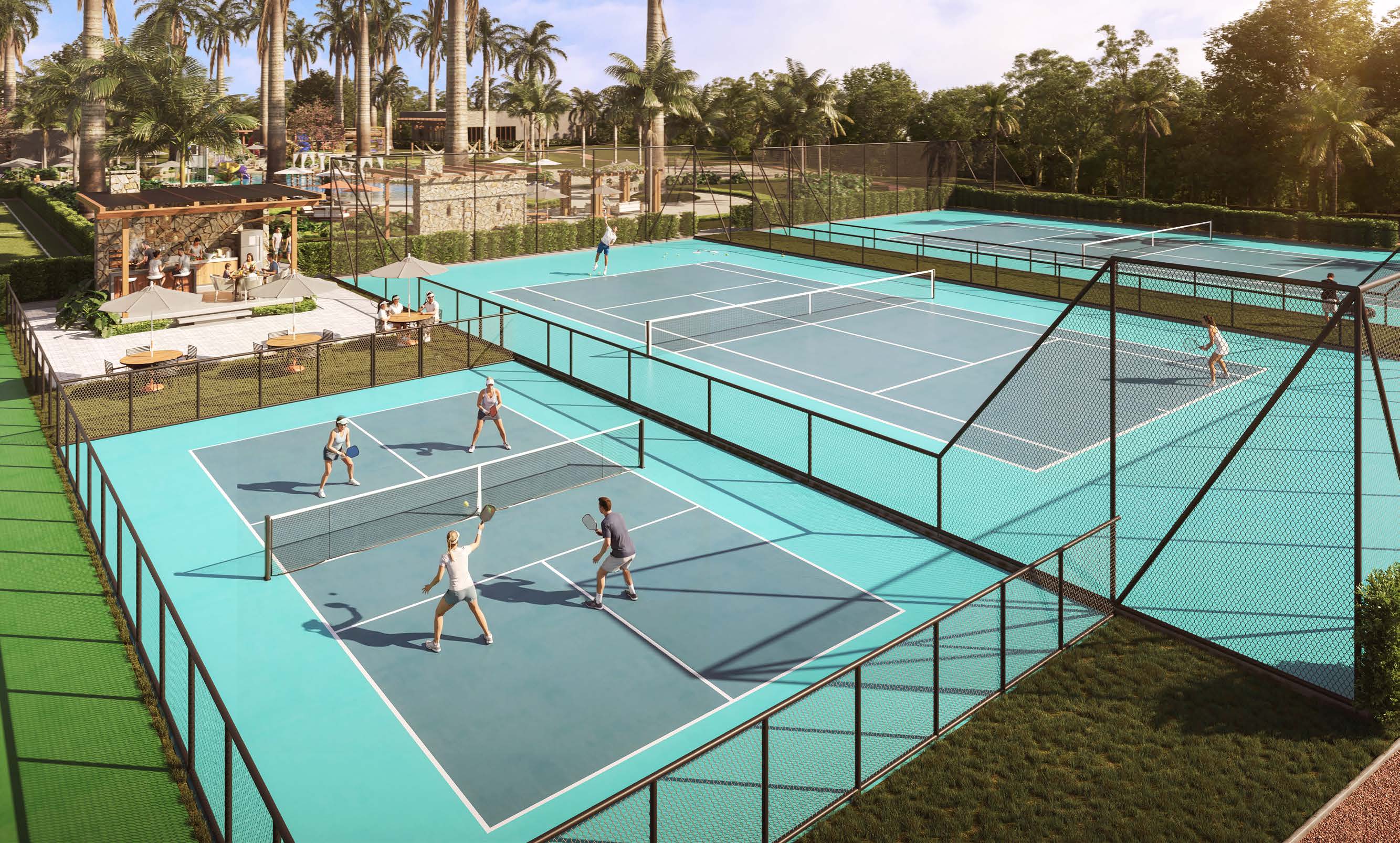 Quadra de tênis do Atlantis Residencial em Nova Odessa