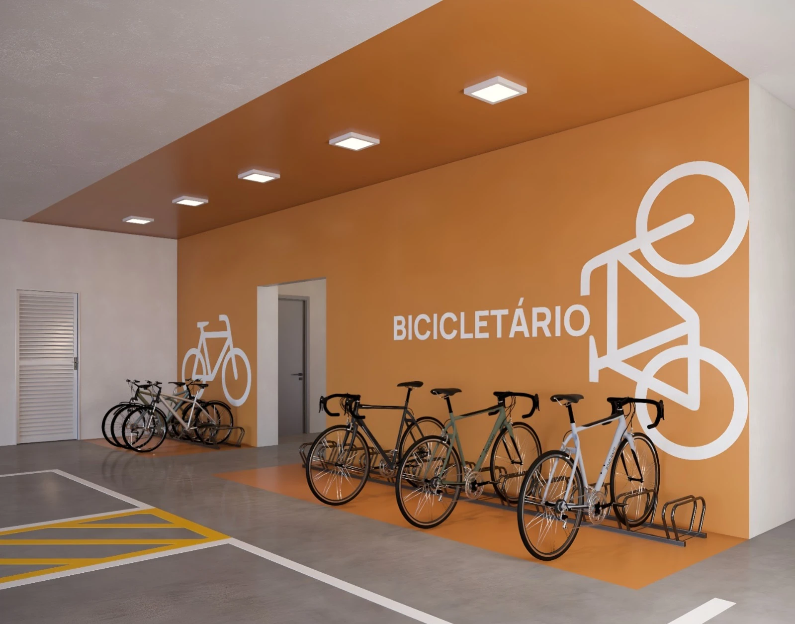 Bicicletário do Elegance Residencial Swift, apartamento próximo à São Leopoldo Mandic