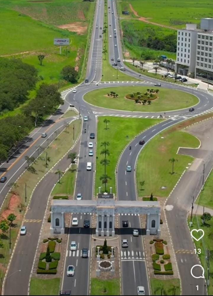 Império do Café Paulínia — vista aérea do Parque Brasil 500 e das principais vias de acesso ao empreendimento em Paulínia/SP