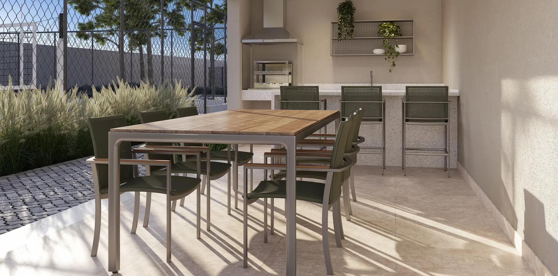 Espaço gourmet com churrasqueira — Residencial Maziero, Paulínia