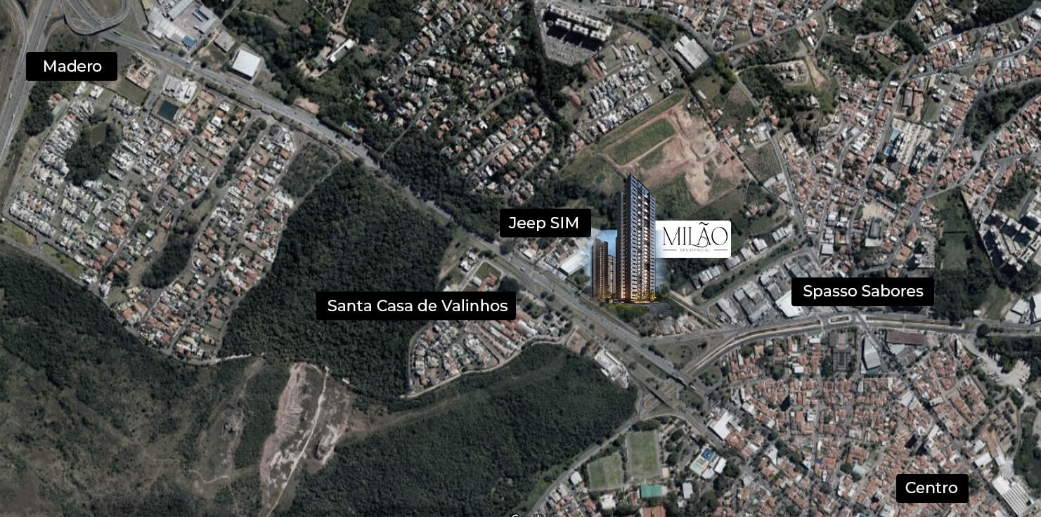 Milão Residencial Valinhos — mapa de localização Milão Residencial Valinhos — mapa de localização na divisa entre Campinas e Valinhos, próximo ao Iguatemi e a Viracopos, em Valinhos/SP