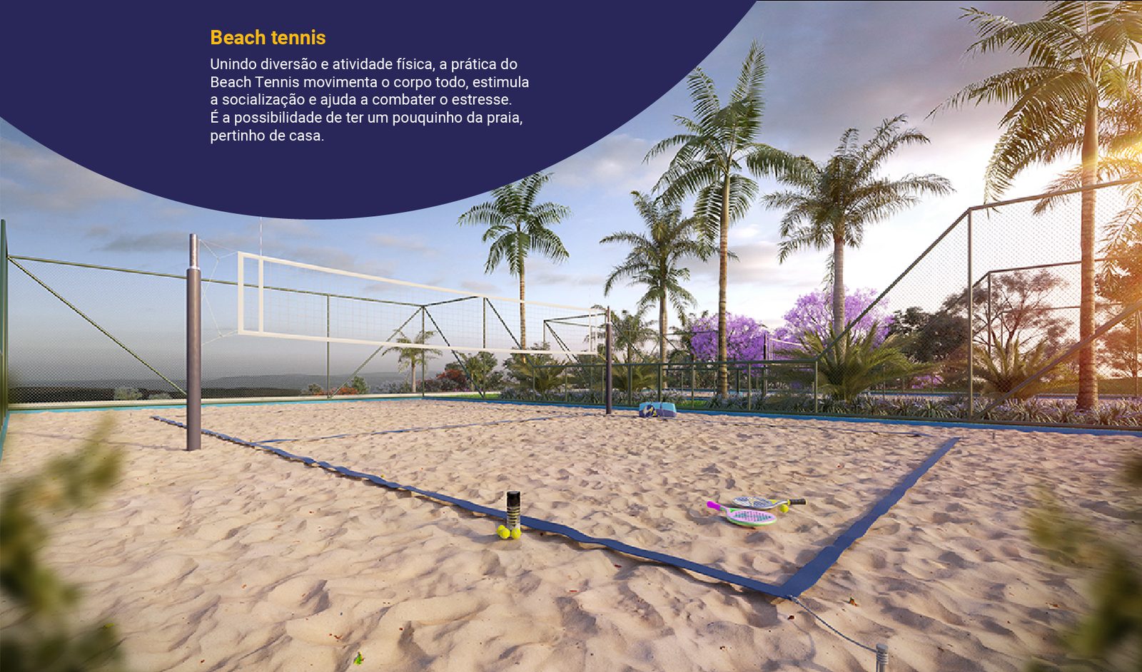 Recanto das Uvas Jundiaí — quadra de beach tennis em Jundiaí/SP Recanto das Uvas Jundiaí — quadra de beach tennis da área de lazer do loteamento em Jundiaí/SP