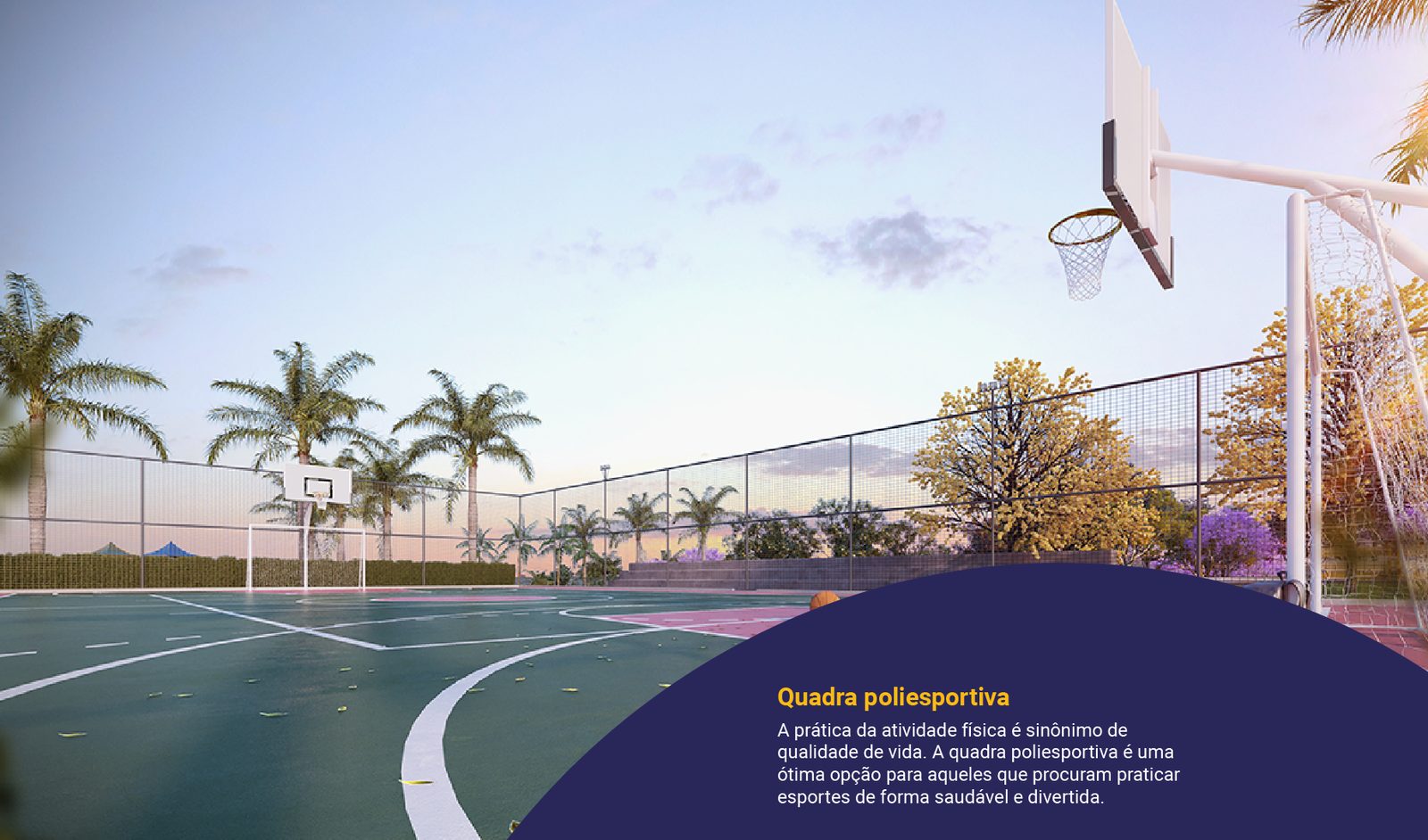 Recanto das Uvas Jundiaí — quadra poliesportiva em Jundiaí/SP Recanto das Uvas Jundiaí — quadra poliesportiva da área de lazer do loteamento em Jundiaí/SP
