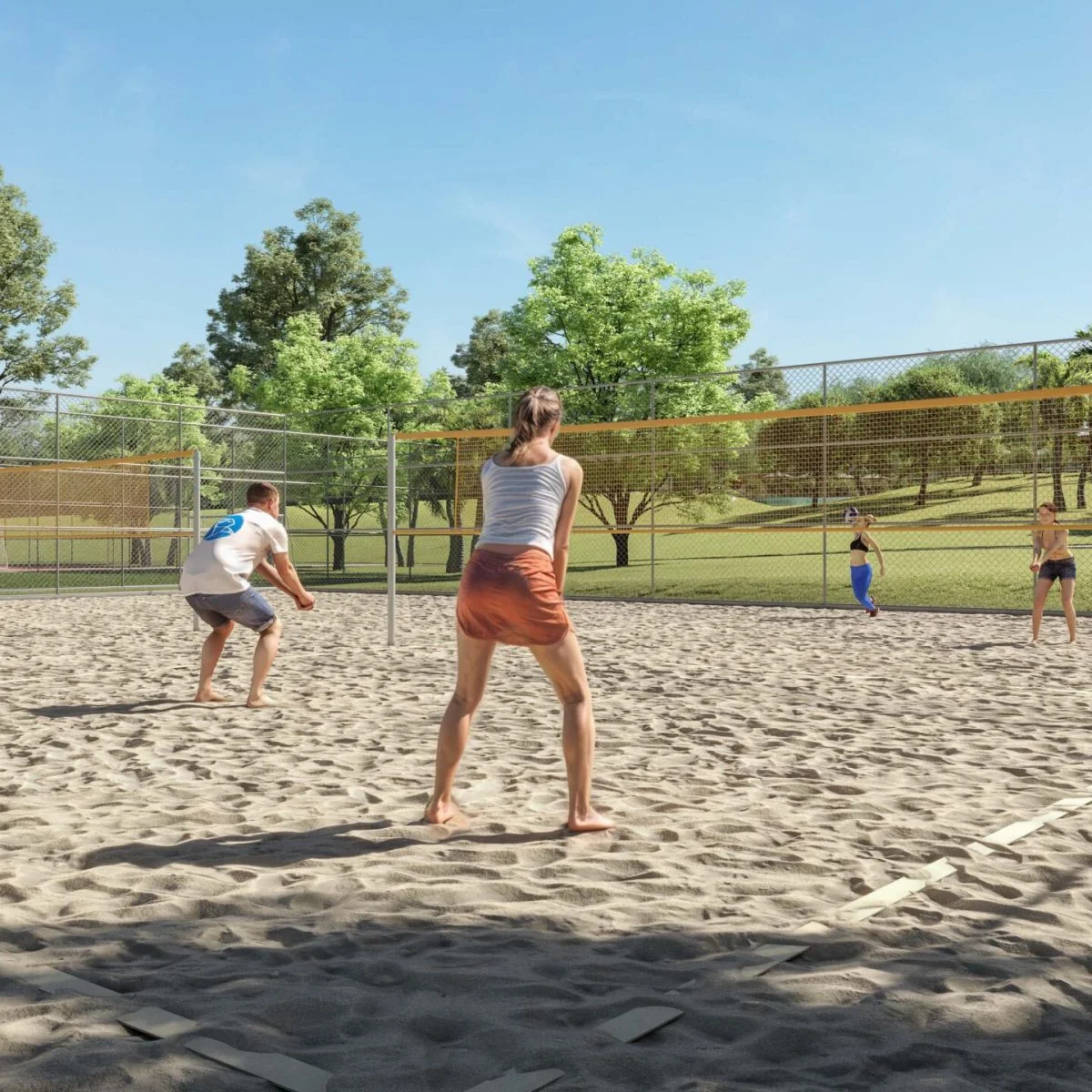 Quadra de vôlei de areia no Residencial Reserva do Rio
