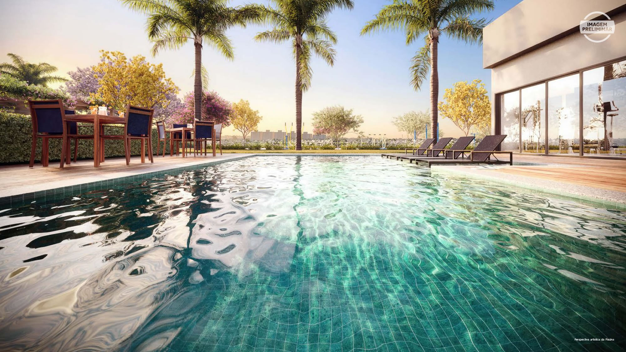 Reserva dos Lagos Jundiaí — piscina adulto e infantil da área de lazer do loteamento fechado em Jundiaí/SP