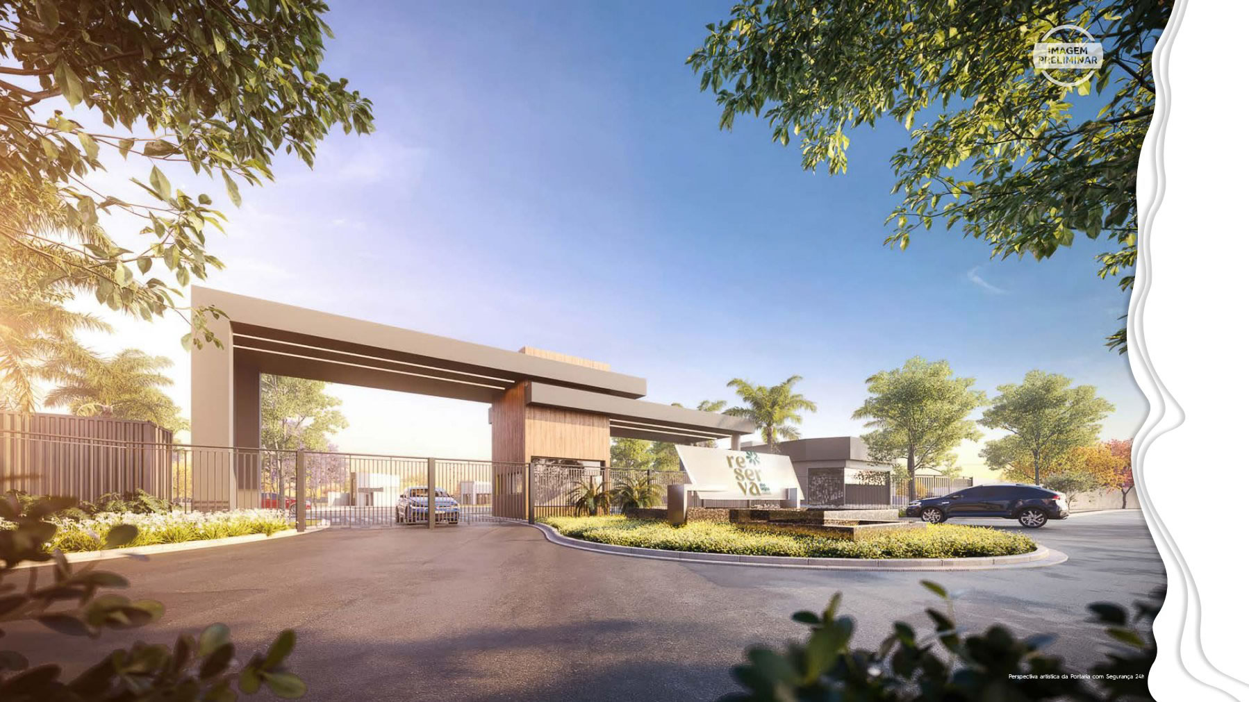 Reserva dos Lagos Jundiaí — portaria do loteamento fechado com lotes a partir de 150m² em Jundiaí/SP