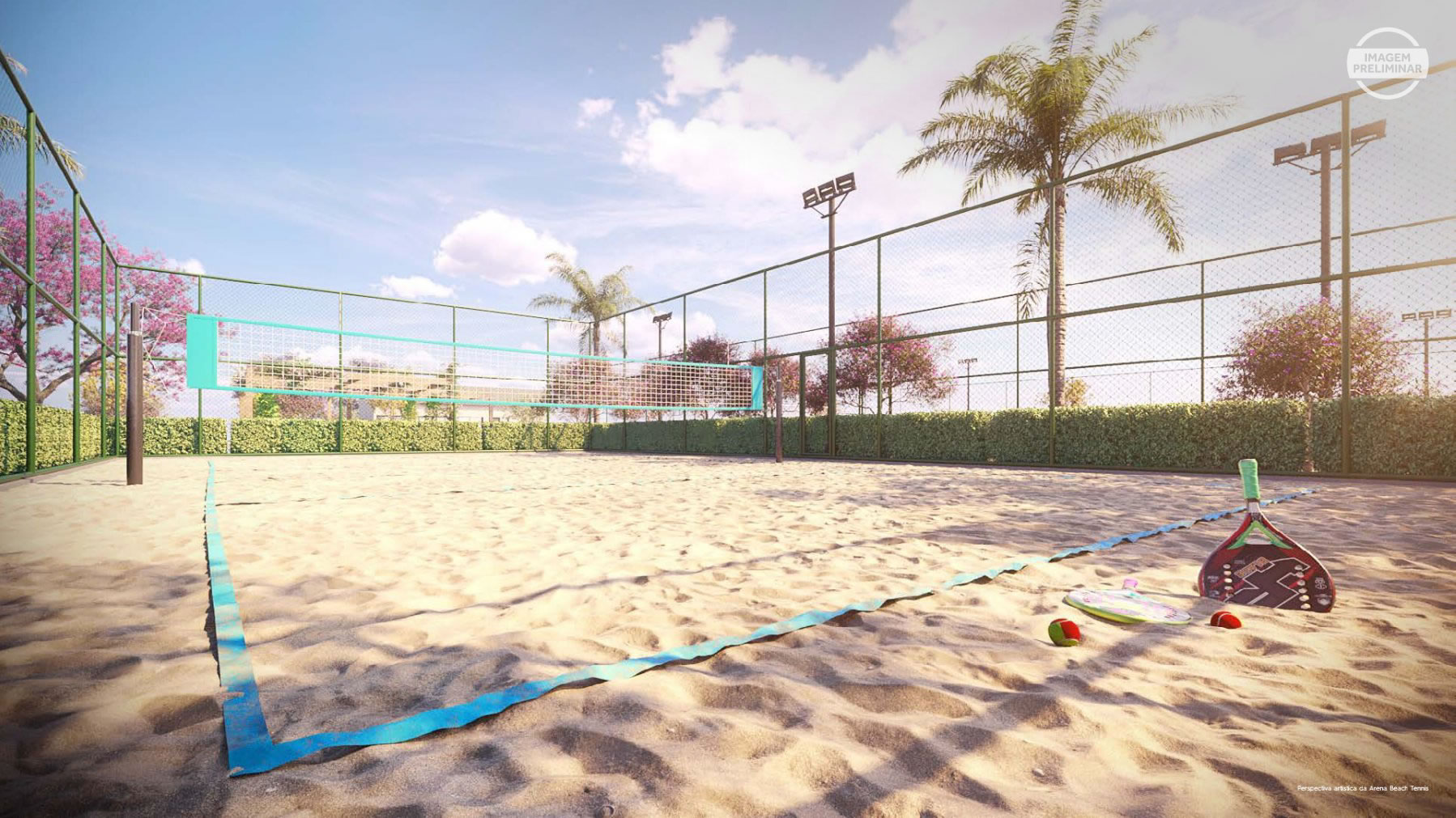 Reserva dos Lagos Jundiaí — arena de beach tennis do condomínio de terrenos em Jundiaí/SP