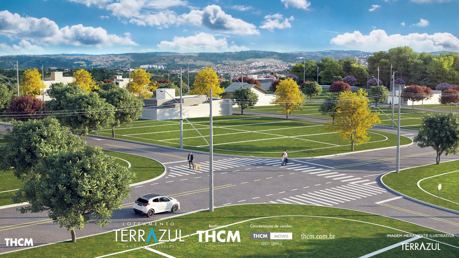 Terrazul Magalhães Teixeira Campinas — rua residencial com iluminação pública e paisagismo do loteamento em Campinas/SP Terrazul Magalhães Teixeira Campinas — rua residencial com iluminação pública e paisagismo do loteamento em Campinas/SP
