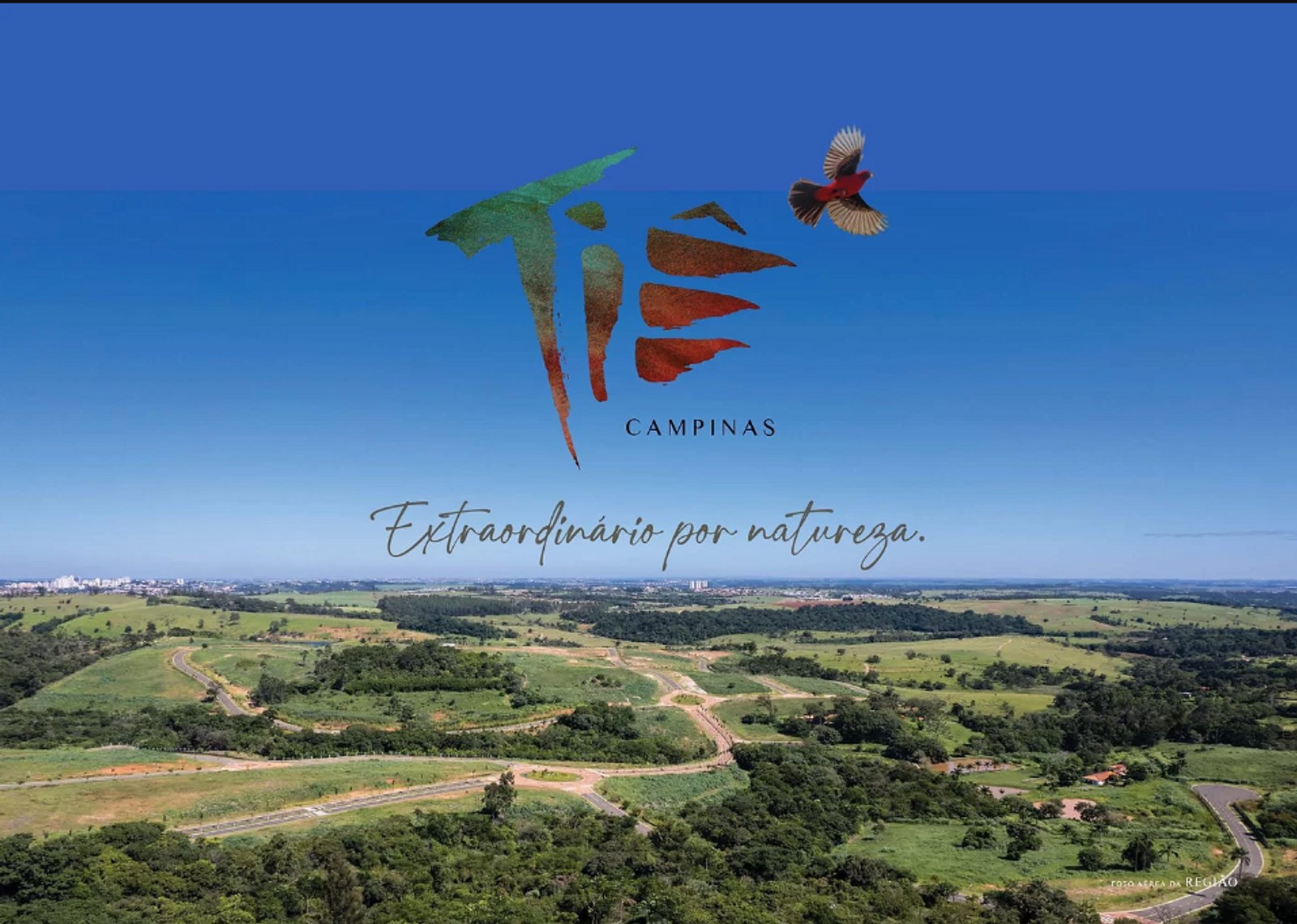 Tiê Campinas, Campinas/SP — foto aérea da região do loteamento Tiê em Sousas, extraordinário por natureza.
