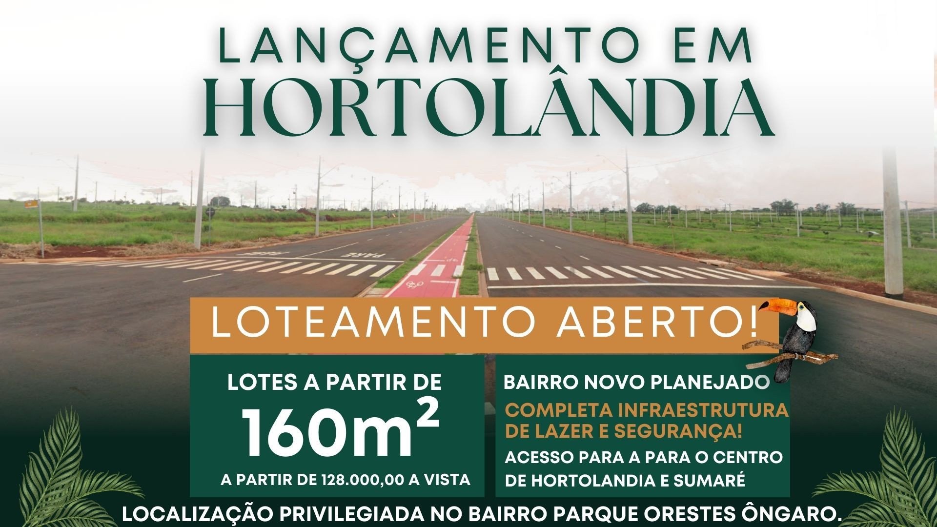 V Park Hortolândia — lançamento de loteamento aberto com lotes a partir de 160m² no Parque Orestes Ôngaro, Hortolândia SP