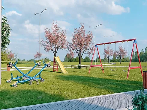 Playground planejado no Parque Residencial Viva Verde, loteamento com área verde e lazer em Hortolândia